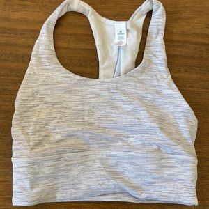 Lululemon white striped sports bra / long line / size 4